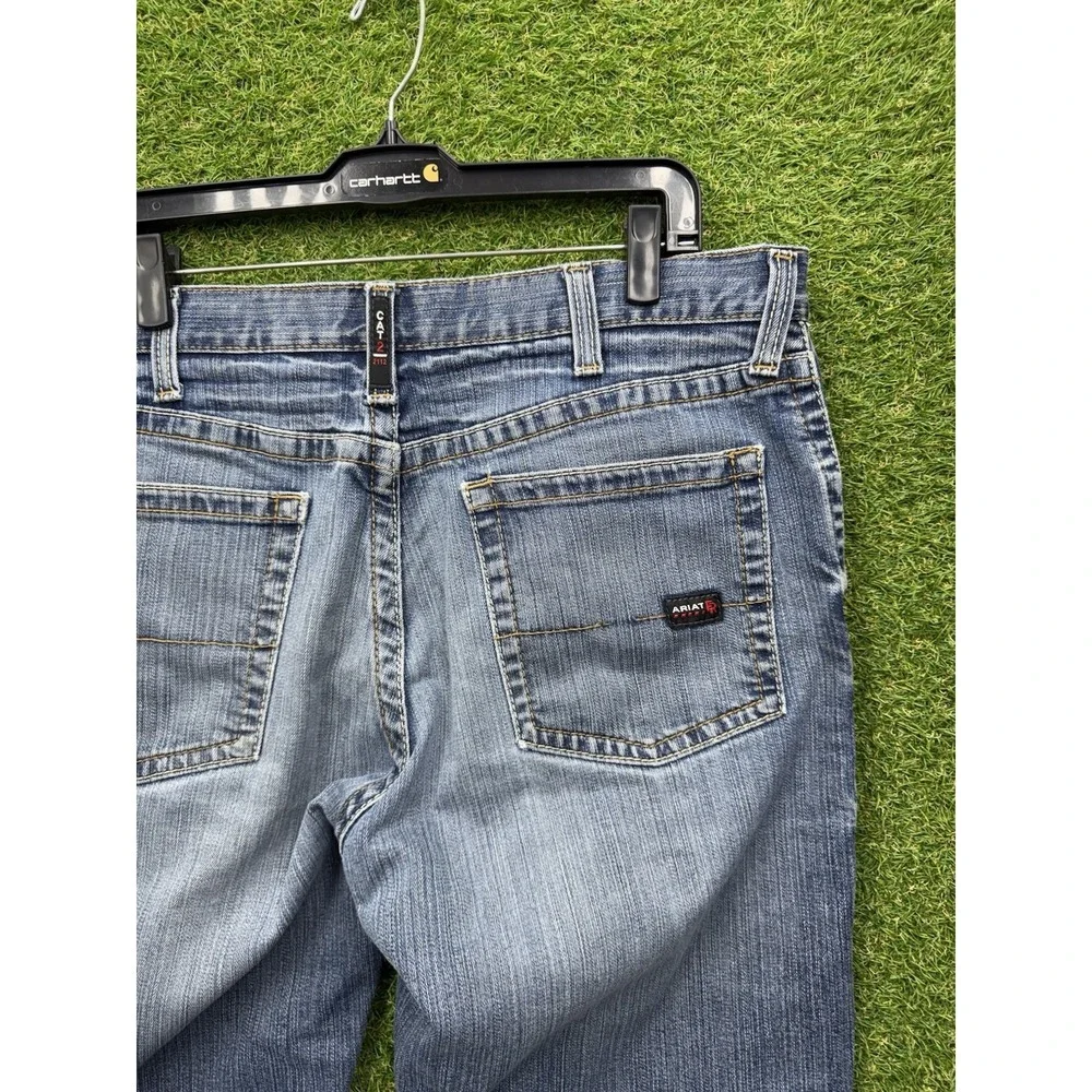 Ariat FR Jeans Mens 38x32 Blue Flame Resistant M4 Low Rise Bootcut Workwear Y2K
